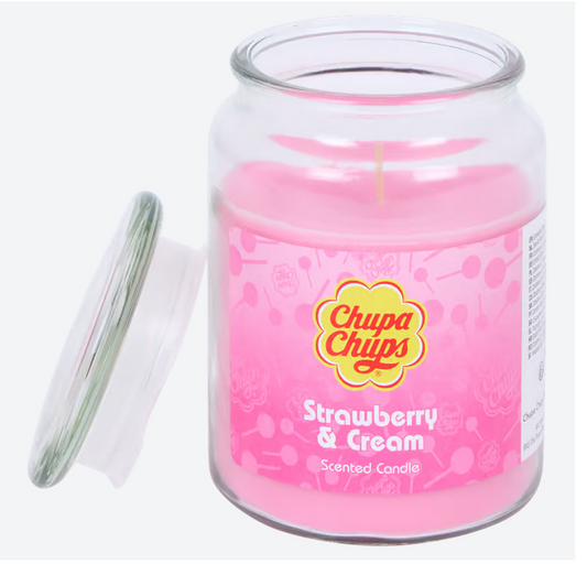 Bougie Parfumée Chupa Chups 510g - Fraise & Crème